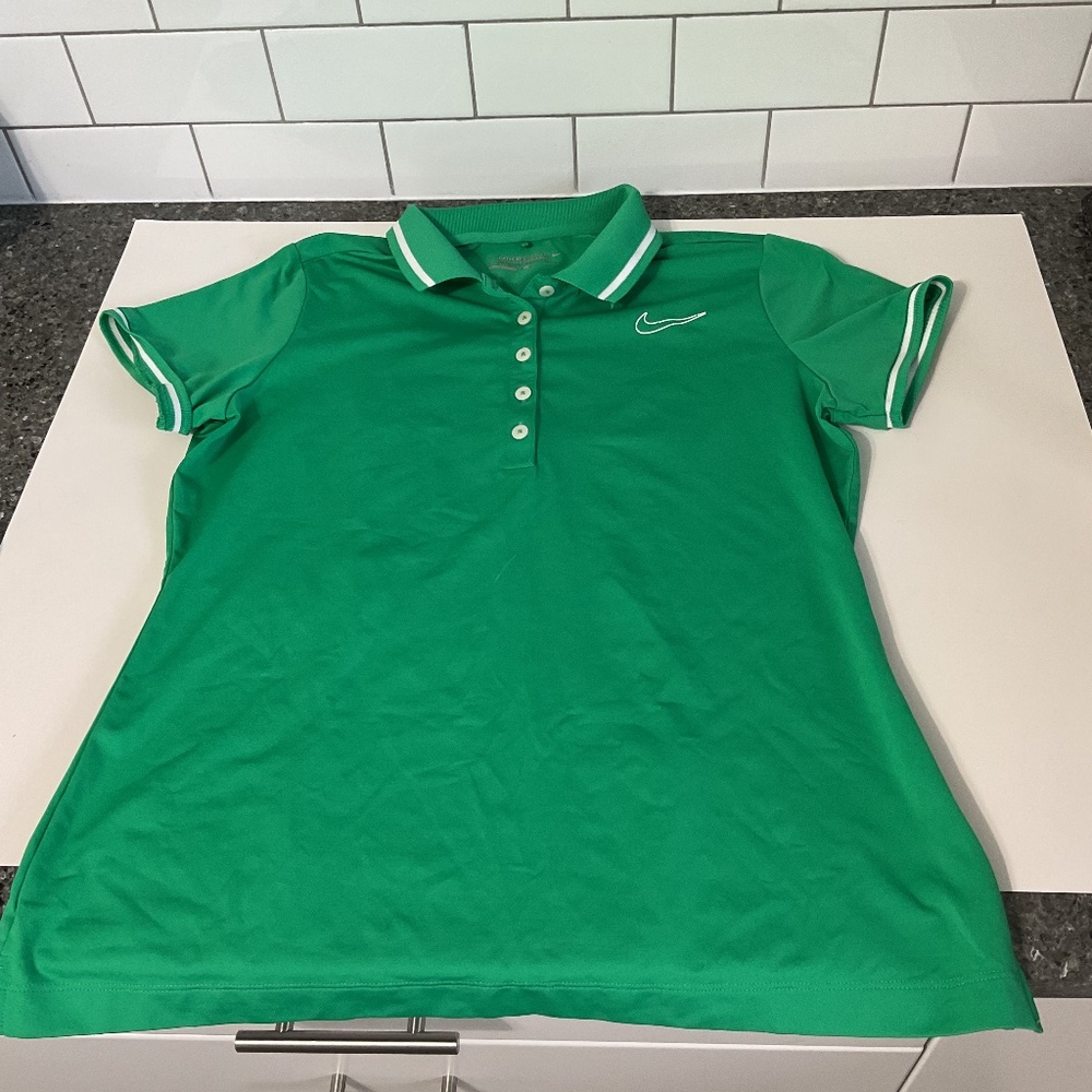 Nike Green Polo Shirt with White Trim